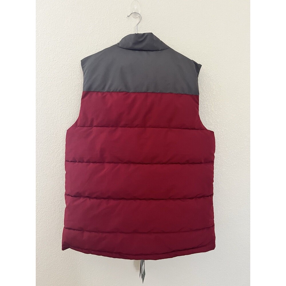 ORVIS Mens Medium Classic Puffer Vest Jacket Maroon Gray Fishing Hiking Casual - Picture 2 of 7